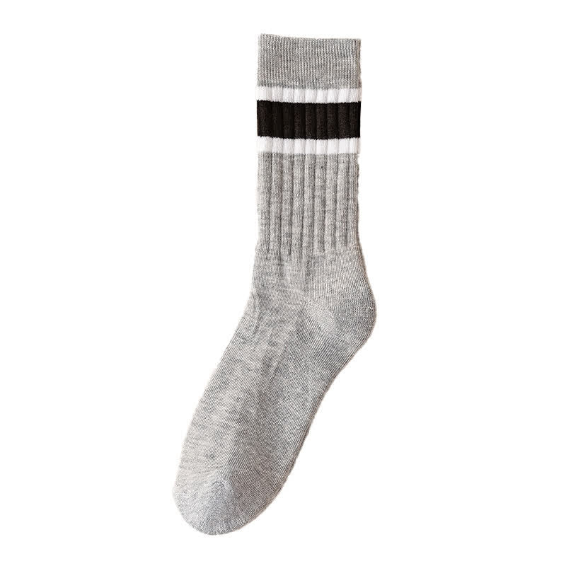 Multicolor Block Striped Causal Crew Socks - Image 10