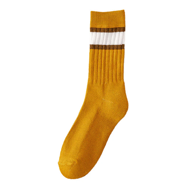Multicolor Block Striped Causal Crew Socks - Image 11