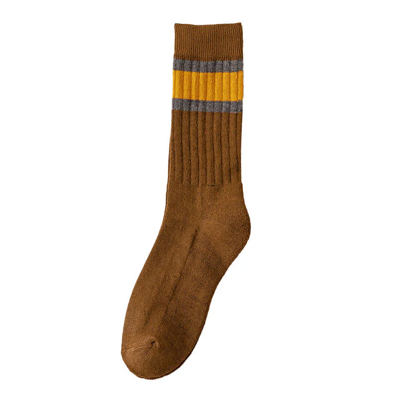 Multicolor Block Striped Causal Crew Socks - Image 8