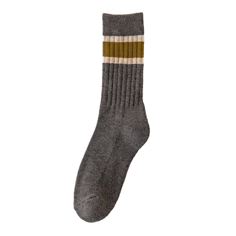 Multicolor Block Striped Causal Crew Socks - Image 9
