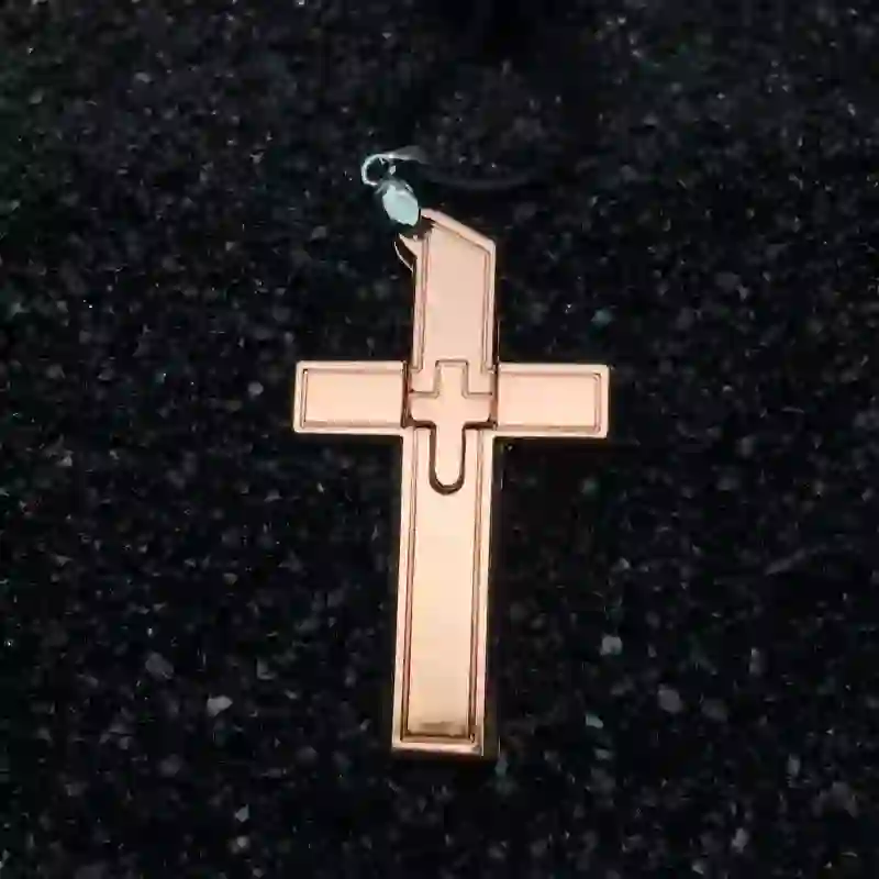 Multifunction Mini Cross Pendant Hidden Knife Necklace - Image 4