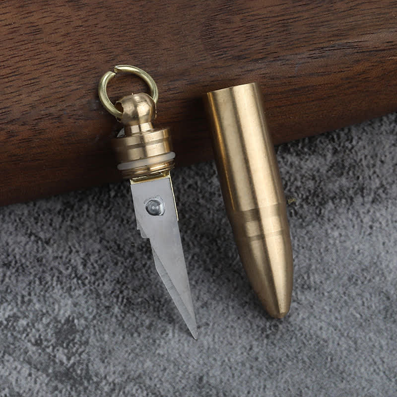 Multifunctional Brass EDC Tool Pocket Knife Keychain - Image 6