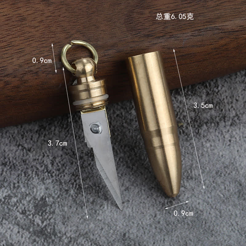 Multifunctional Brass EDC Tool Pocket Knife Keychain - Image 8
