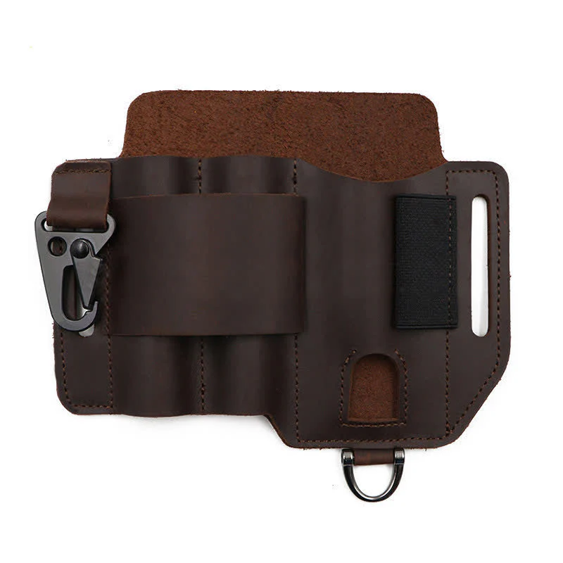 Multifunctional EDC Tools Organizer Leather Belt Bag - Image 6