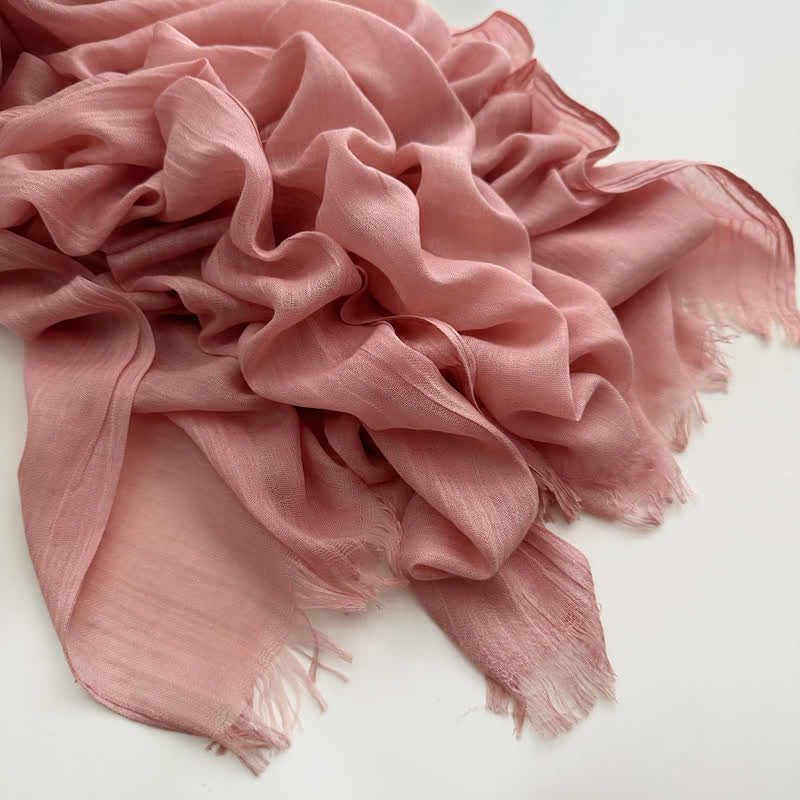 Summer Voile Solid Color Cotton Linen Thin Scarf - Image 18
