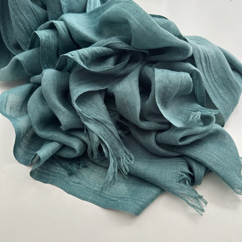 Summer Voile Solid Color Cotton Linen Thin Scarf - Image 27