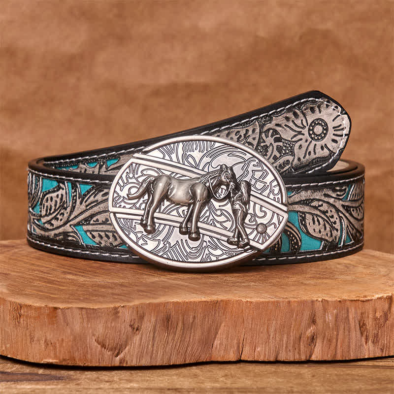 Men's DIY Cowgirl Hidden Folding Knife Leather Belt - Image 10