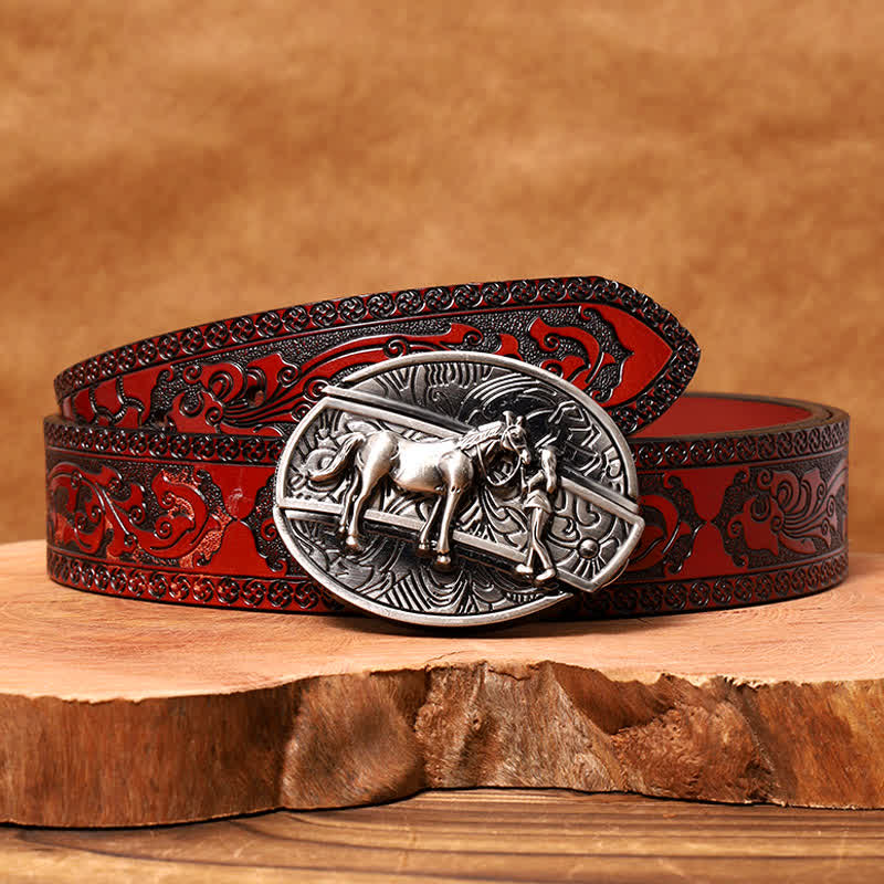 Men's DIY Cowgirl Hidden Folding Knife Leather Belt - Image 8