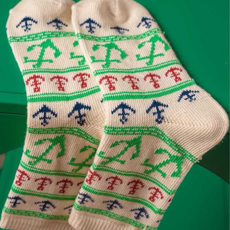 Nautical Flavour Anchor Print Cotton Crew Socks - Image 8
