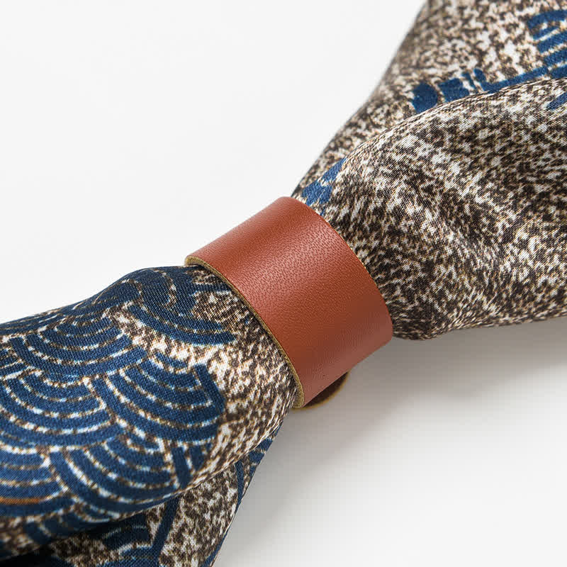 Navy Blue Street Style Distressed Retro Square Scarf - Image 6