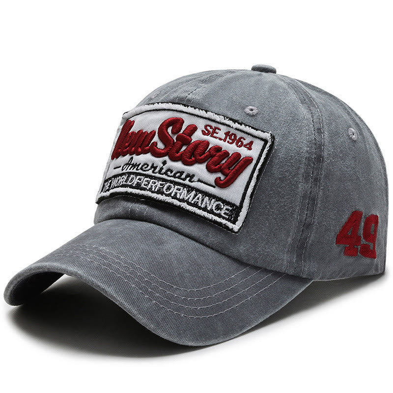 New Story Patch Embroidered Washed Cotton Baseball Cap - Image 6