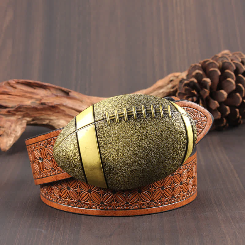 Novelty American Football Buckle Leather Belt - Image 2