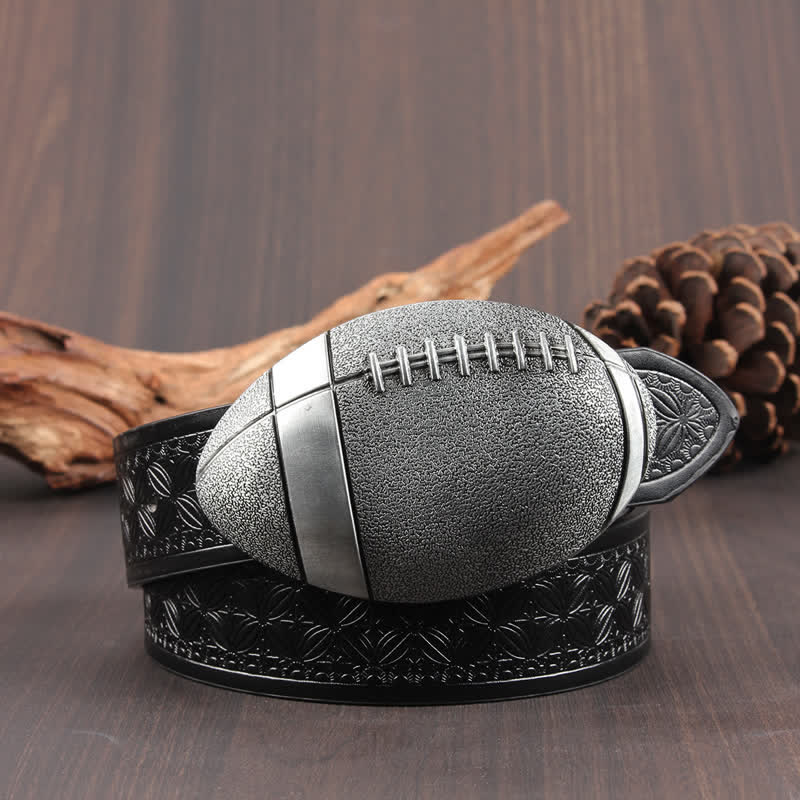 Novelty American Football Buckle Leather Belt - Image 5