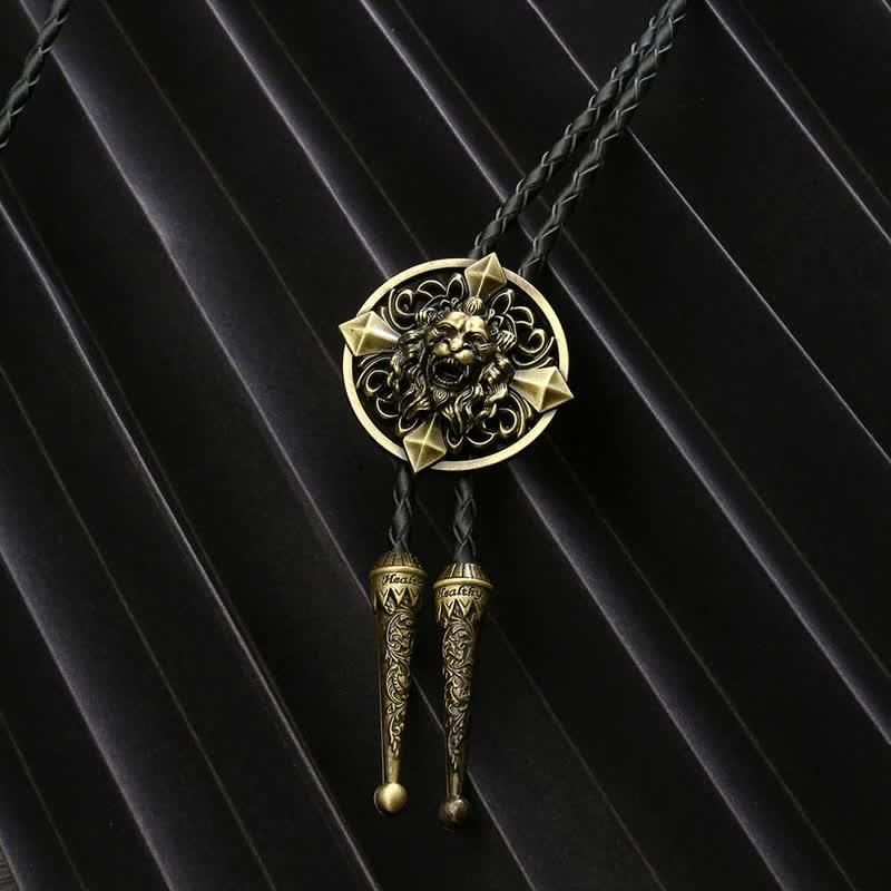 Novelty Animal Shape Howling Lion Bolo Tie - Image 4