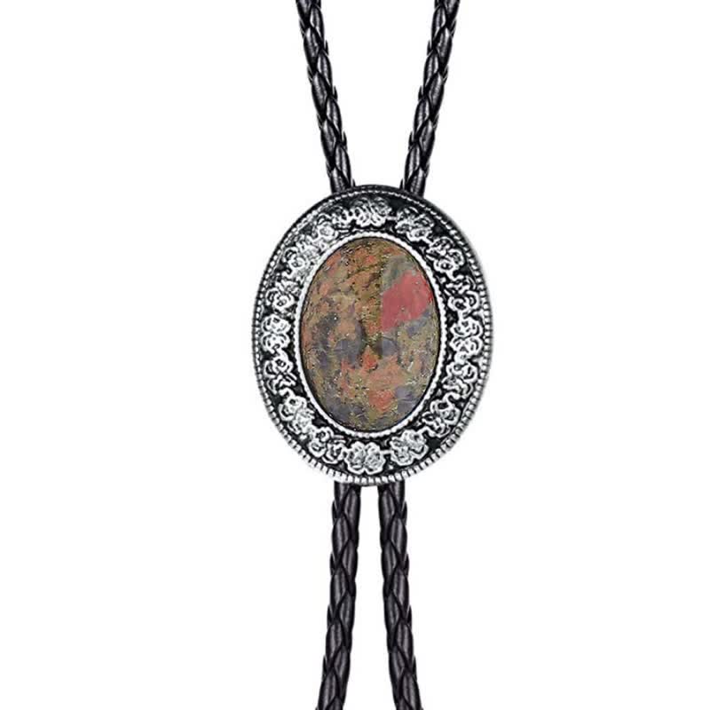 Novelty Rodeo Natural Stone Design Bolo Tie - Image 23