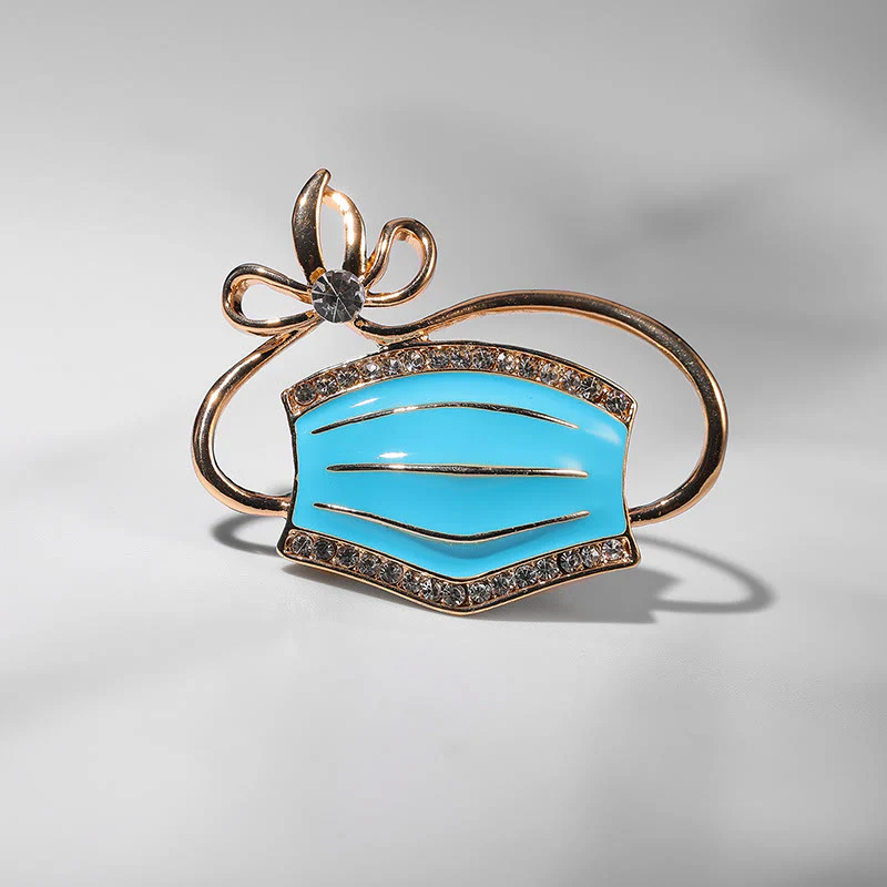 Nurse Doctor Crystal Mouth Mask Shape Nurse Gift Enamel Brooch