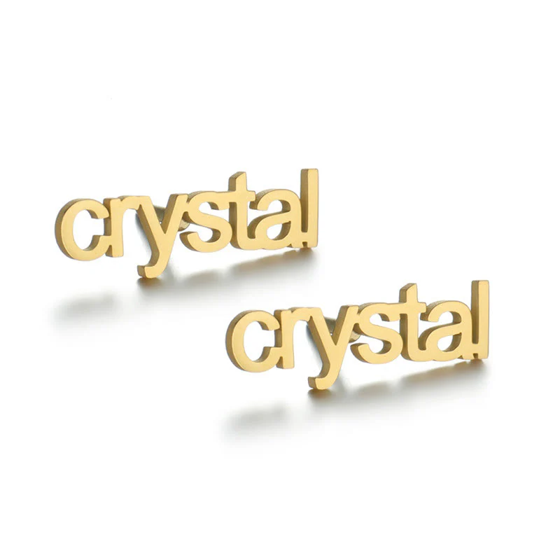 One Pair Of Gold Custom Your Name Personalized Brooch Cufflinks - Image 5