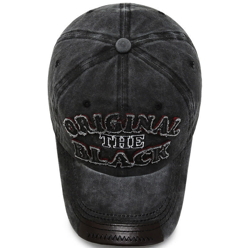 Original The Black Retro Contrasting Letter Embroidered Baseball Cap - Image 4