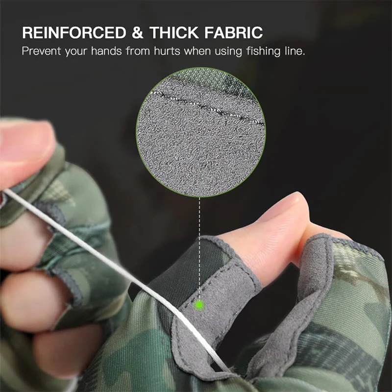 Outdoor Anti-slip Breathable High Elastic Half Finger Ice Silk Gloves - Image 5