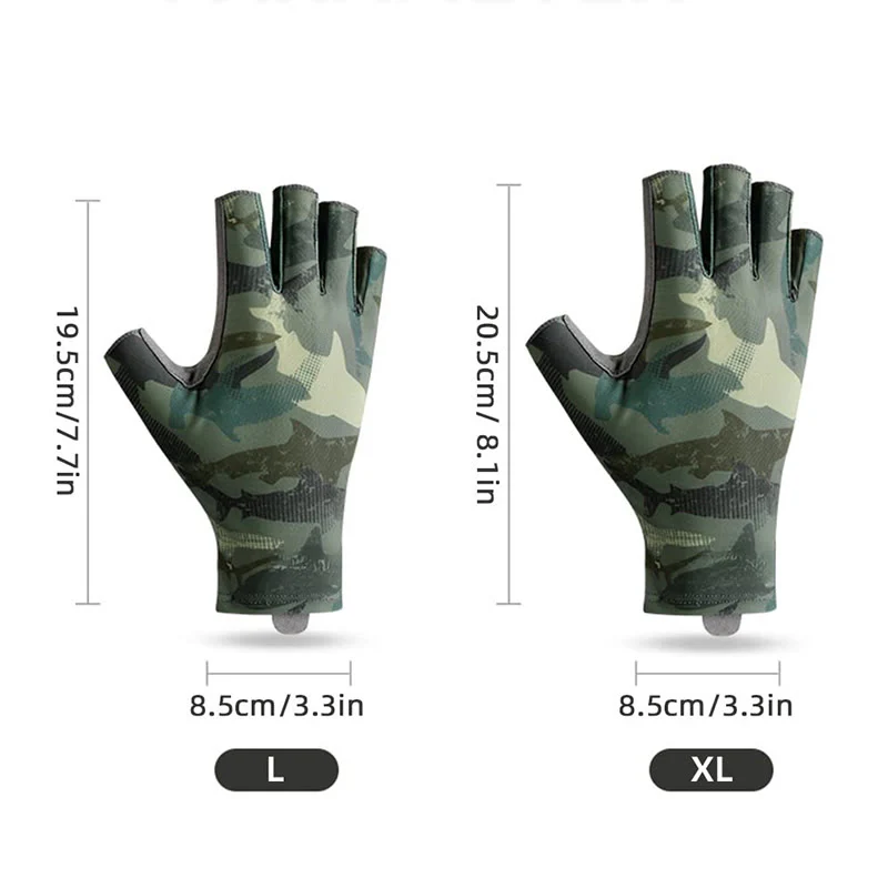 Outdoor Anti-slip Breathable High Elastic Half Finger Ice Silk Gloves - Image 9