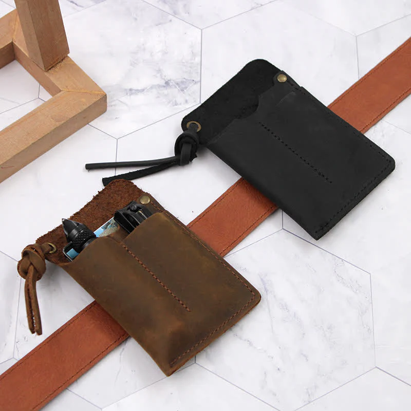 Outdoor Carry Handy Portable EDC Leather Belt Bag - Image 12