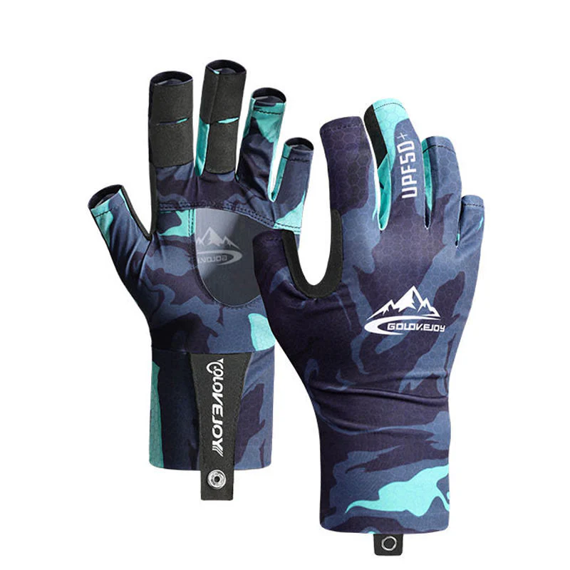 Outdoor Fishing UV Protective Half Finger Ice Silk Fabric Gloves - Image 12