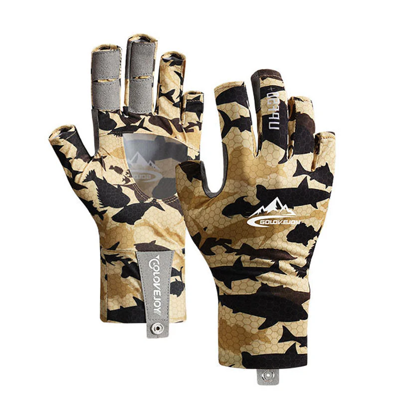 Outdoor Fishing UV Protective Half Finger Ice Silk Fabric Gloves - Image 13