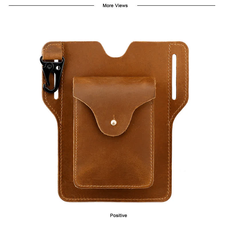 Outdoor Mobile Phone Holster Keychains Leather Belt Bag - Image 11