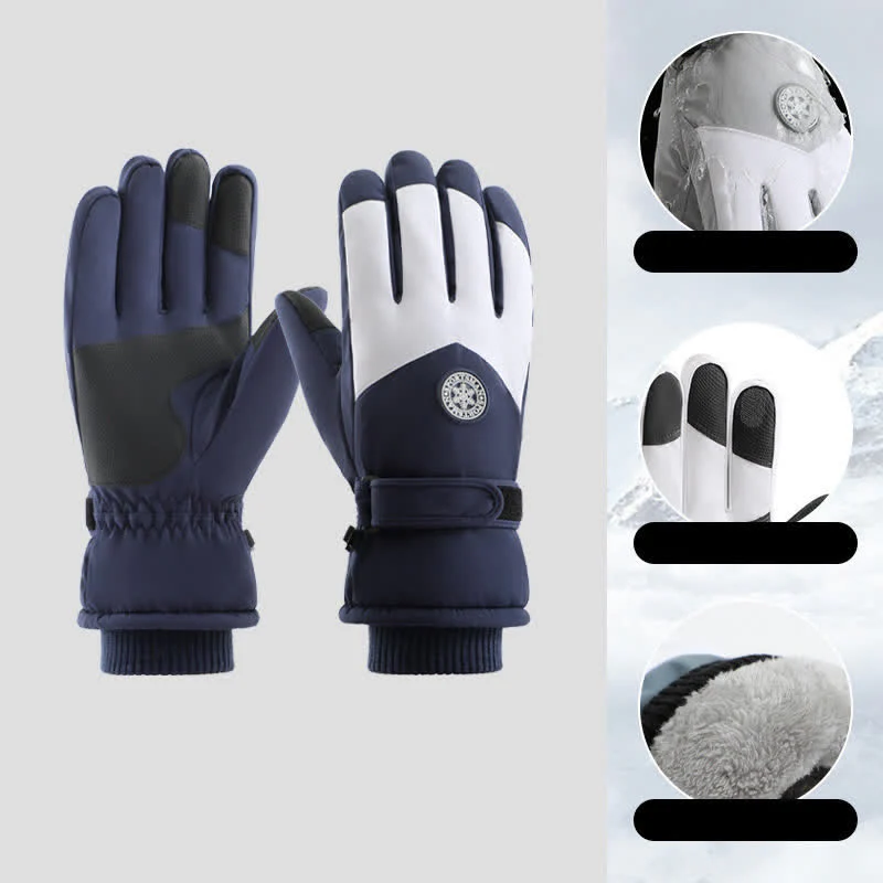 Outdoor Ski Ride Fleece Lined Waterproof Gloves - Image 10