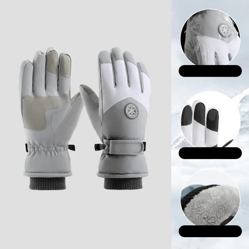 Outdoor Ski Ride Fleece Lined Waterproof Gloves - Image 11