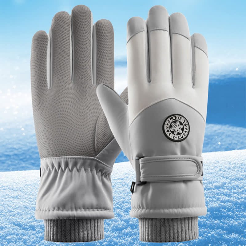 Outdoor Ski Ride Fleece Lined Waterproof Gloves - Image 3