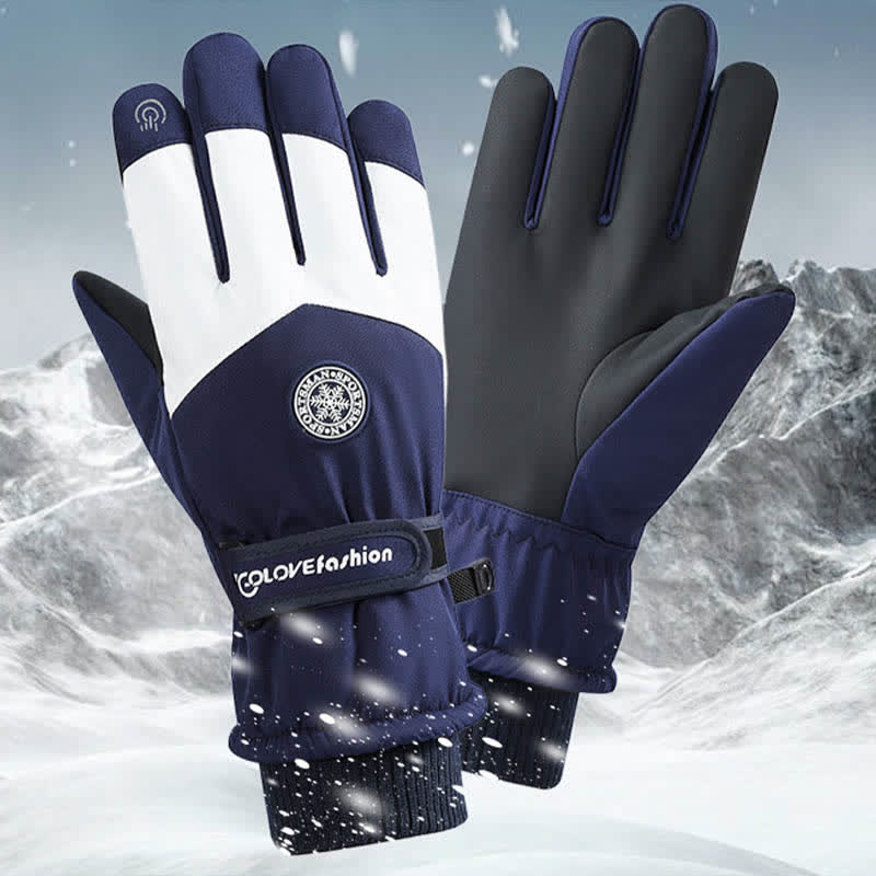 Outdoor Ski Ride Fleece Lined Waterproof Gloves - Image 4
