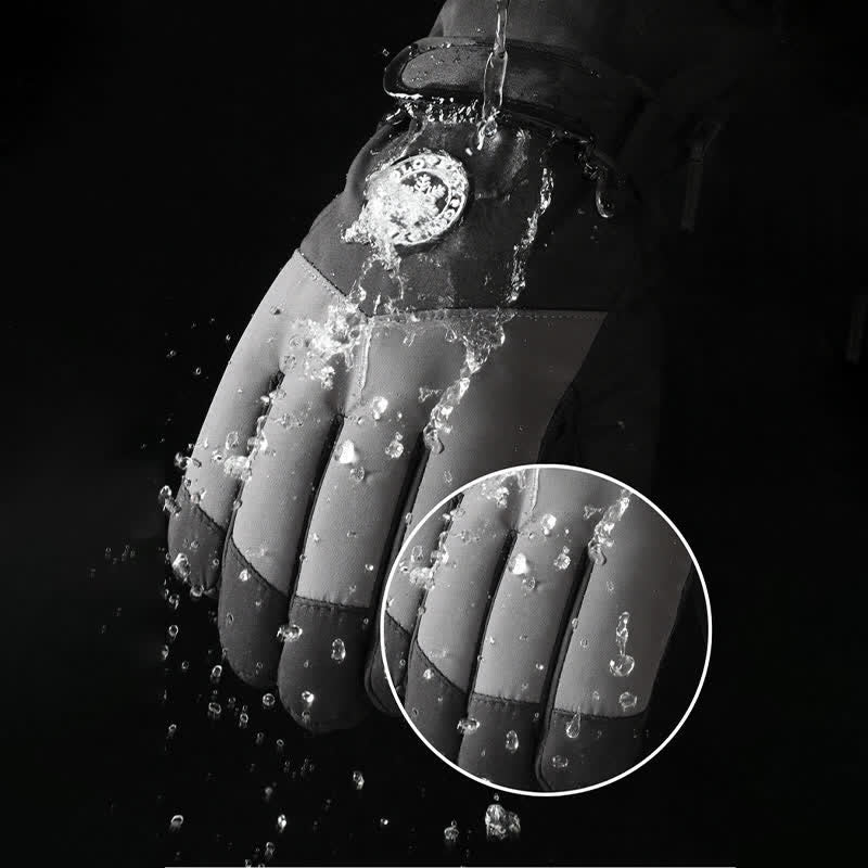 Outdoor Ski Ride Fleece Lined Waterproof Gloves - Image 5