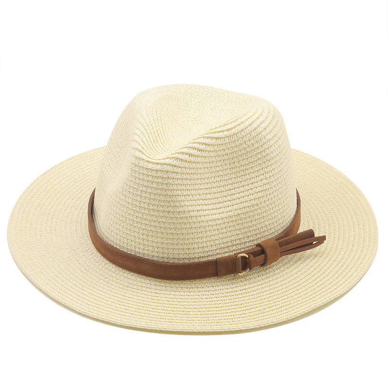 Outdoor Sunshade Knitted Men's Cowboy Hat With Brown Belt - Image 10