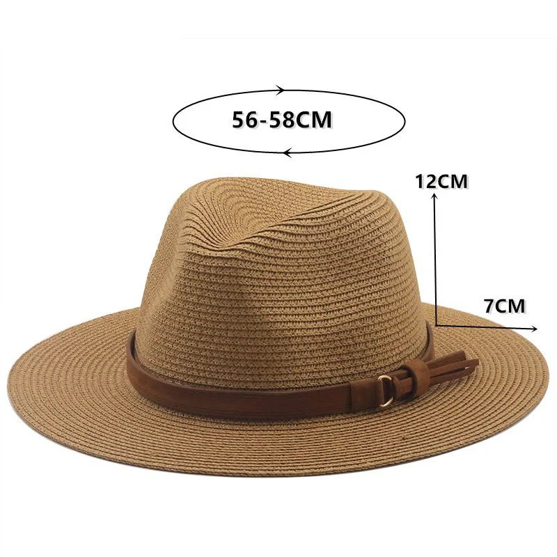 Outdoor Sunshade Knitted Men's Cowboy Hat With Brown Belt - Image 2