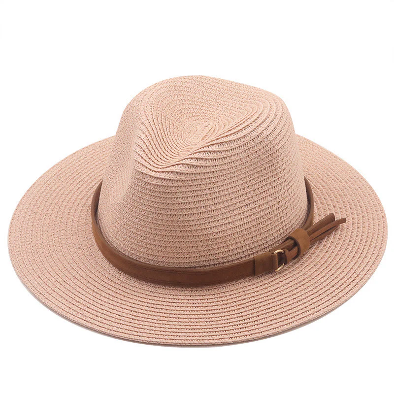 Outdoor Sunshade Knitted Men's Cowboy Hat With Brown Belt - Image 3