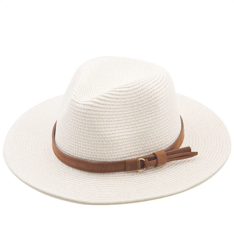 Outdoor Sunshade Knitted Men's Cowboy Hat With Brown Belt - Image 6