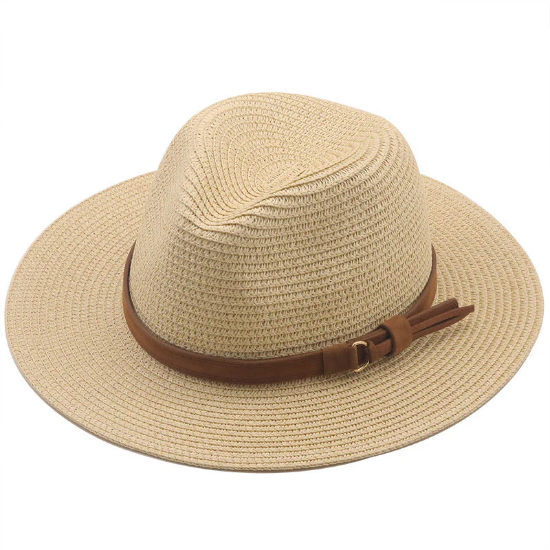 Outdoor Sunshade Knitted Men's Cowboy Hat With Brown Belt - Image 9