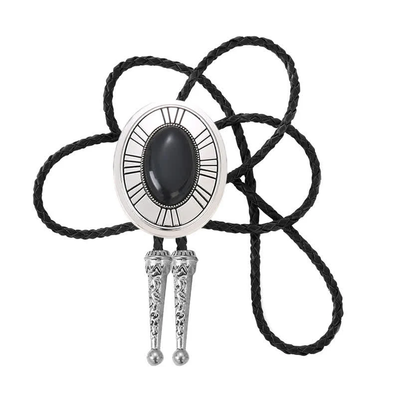 Oval Natural Agate Stone Medallion Bolo Tie - Image 10
