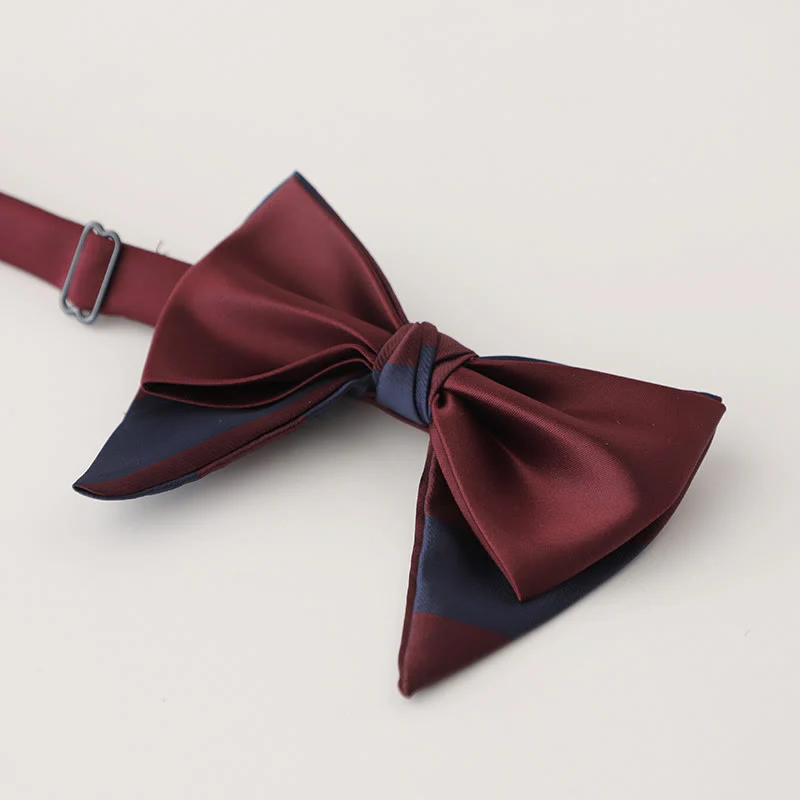 Oversized Paisley Adjustable Two-Layer Satin Bow Tie - Image 13