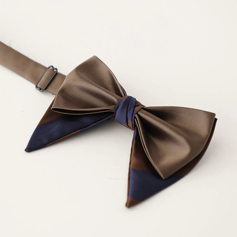 Oversized Paisley Adjustable Two-Layer Satin Bow Tie - Image 14