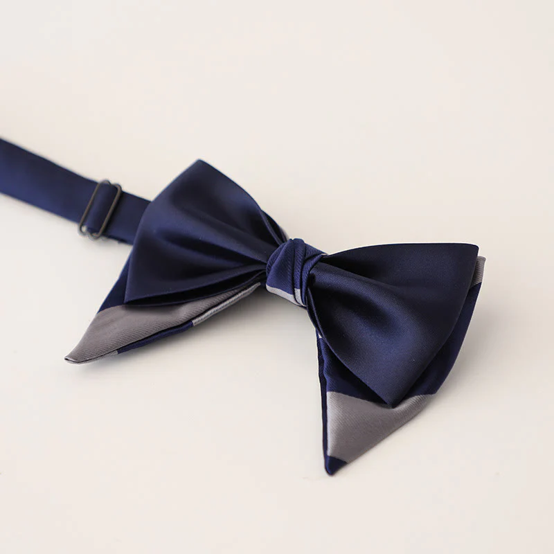 Oversized Paisley Adjustable Two-Layer Satin Bow Tie - Image 15
