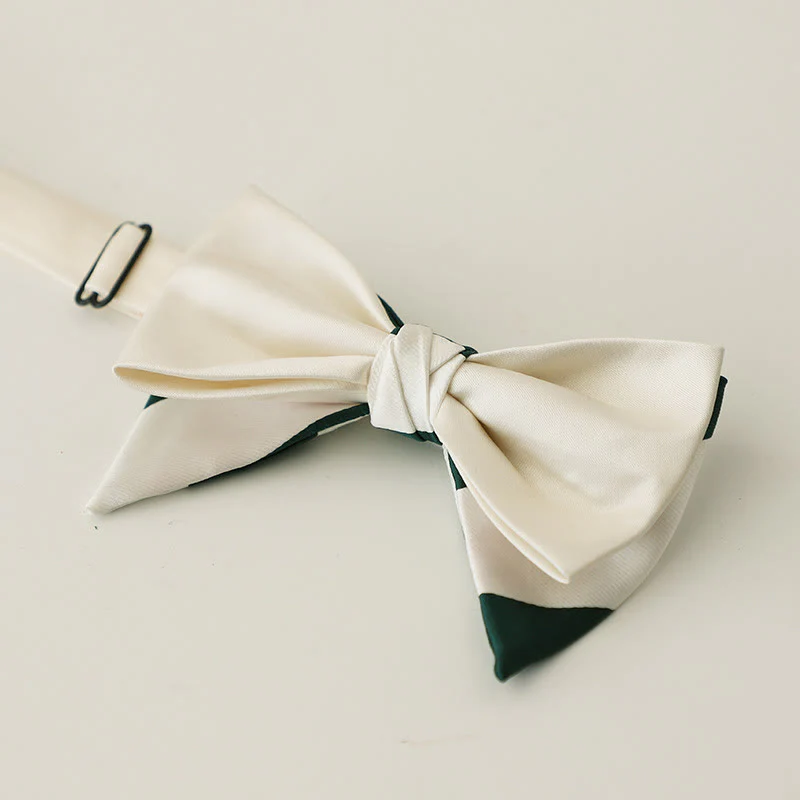 Oversized Paisley Adjustable Two-Layer Satin Bow Tie - Image 17