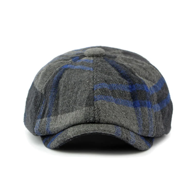 Painter Octagonal Checked Newsboy Beret Hat - Image 2