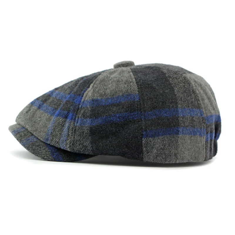 Painter Octagonal Checked Newsboy Beret Hat - Image 3