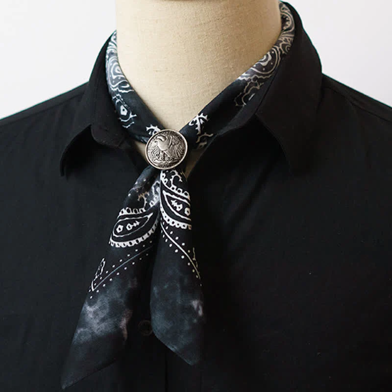 Paisley Acidwash Square Scarf with Scarf Buckle - Image 10