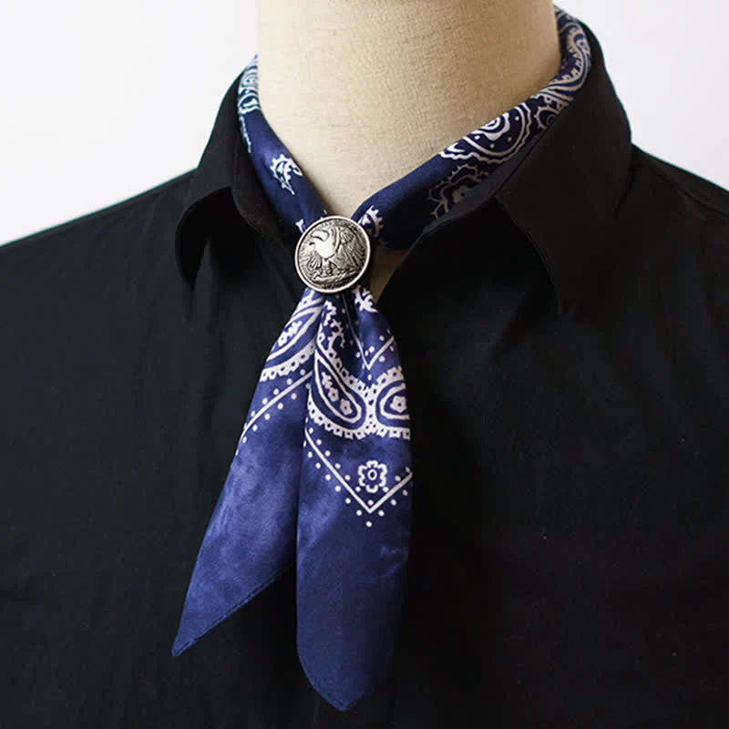 Paisley Acidwash Square Scarf with Scarf Buckle - Image 3