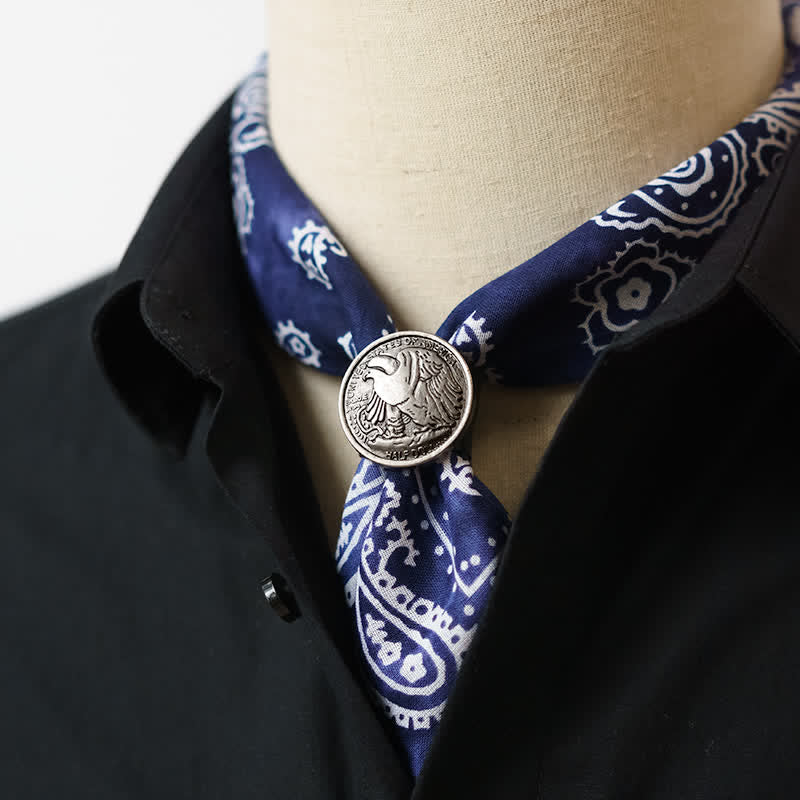 Paisley Acidwash Square Scarf with Scarf Buckle - Image 4