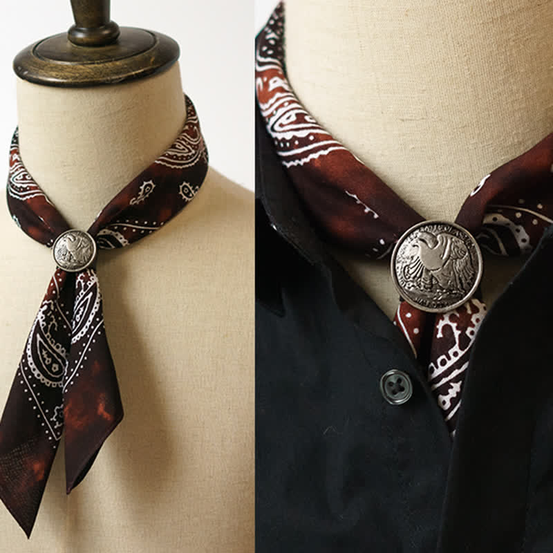 Paisley Acidwash Square Scarf with Scarf Buckle - Image 5