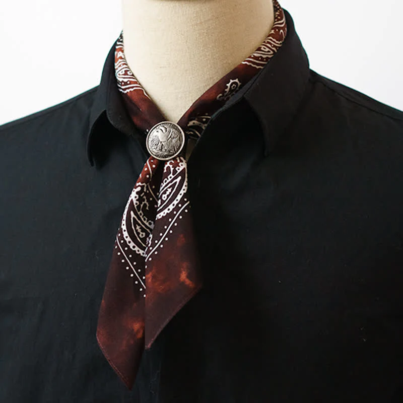 Paisley Acidwash Square Scarf with Scarf Buckle - Image 7